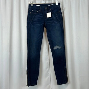 NWT Gap 1969 Dark Wash Always Skinny Size 24 Zipper Ankle Jean